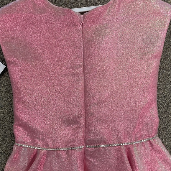Party Dress - Dolls and Divas Couture Pink Metallic Cap Sleeve - Picture 4 of 7